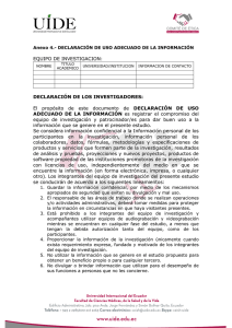 declaración de uso adecuado de la información