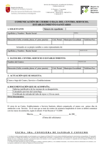 COMUNICACIÓN DE CIERRE/BAJA