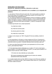 PROBLEMAS CON FRACCIONES DE UN NÚMERO