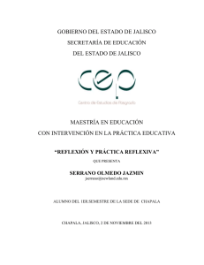 reflexión y práctica reflexiva - Educación Virtual Jalisco