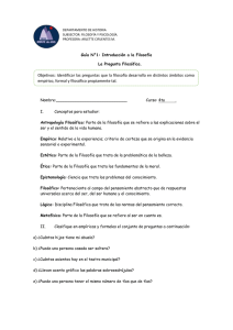 DEPARTAMENTO DE HISTORIA SUBSECTOR: FILOSOFÍA Y
