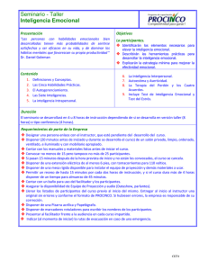 Seminario - Taller Inteligencia Emocional  Presentación