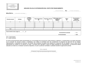 Análisis, cálculo e integración del costo por financiamiento