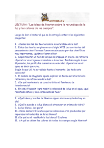 Las ideas de Newton sobre la naturaleza de las luz y los colores de