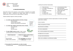 Oraciones Impersonales: Ejercicios 2do Secundaria
