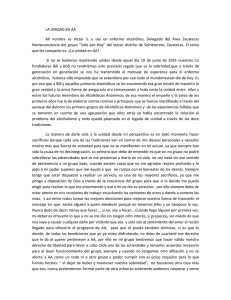 Unidad en AA: Reflexiones de un Delegado Alcohólico Anónimo