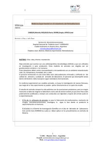 1 TÍTULO: Medicina Experimental en el tratamiento del Retinoblastoma