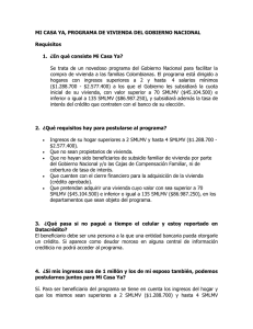 MI CASA YA, PROGRAMA DE VIVIENDA DEL GOBIERNO