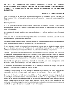 palabras del presidente del pri, durante la promulgación de