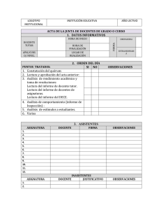 Acta Junta Docentes: Rendimiento, Comportamiento y Resoluciones