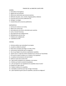 TEMARIO DEL 3er BIMESTRE CUARTO AÑO ESPAÑOL 1