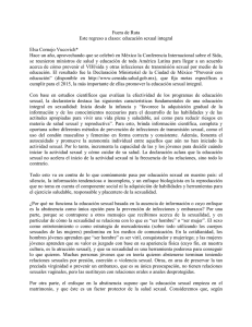 Fuera de Ruta Este regreso a clases: educación sexual integral