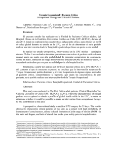Terapia Ocupacional y paciente crítico