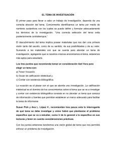 LECTURA 1 - EL TEMA DE INVESTIGACION