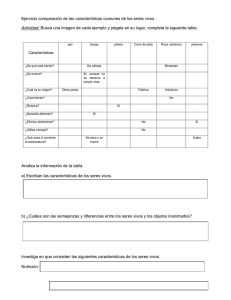 ejercicio seres vivos