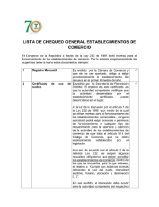 Lista de chequeo general establecimientos de comercio