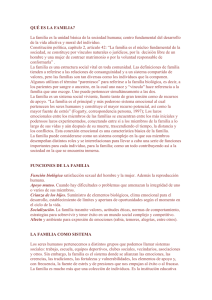 QUÉ ES LA FAMILIA? La familia es la unidad básica de la sociedad