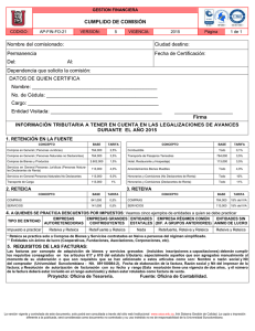 CUMPLIDO DE COMISIÓN Nombre del comisionado:  Ciudad destino: