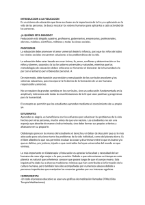 INTRODUCCION A LA FEDUCACION Es un sistema de educación