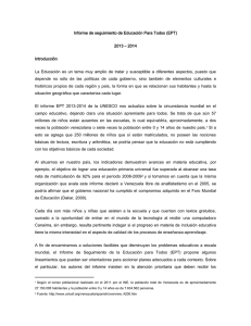 2. Síntesis sobre el informe de seguimiento de EPT