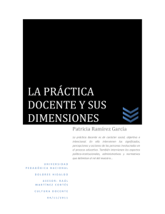 LA PRÁCTICA DOCENTE Y SUS DIMENSIONES
