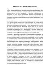 importacia de la capacitacion del docente