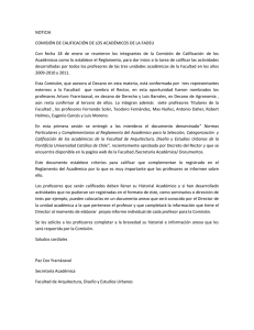 CALIFICACIÖN de los Académicos FADEU