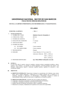 Quimica General e Inorgánica A - Facultad de Ciencias Biológicas