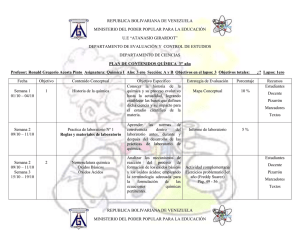 Plan de Contenidos Química 3er Año - Nomenclatura y Reacciones