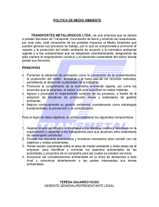 Ver Politicas de Medio Ambiente