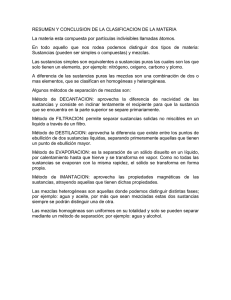 Clasificación de la Materia: Resumen de Conceptos Clave