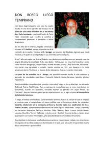 DON BOSCO LLEGÓ TEMPRANO