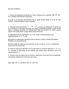 ENLACE QUIMICO I ejercicos propuestos Sem 2012