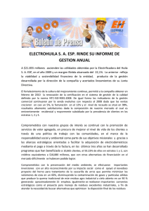 electrohuila sa esp. rinde su informe de gestion anual