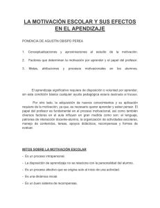 LA MOTIVACIÓN ESCOLAR Y SUS EFECTOS EN EL APENDIZAJE