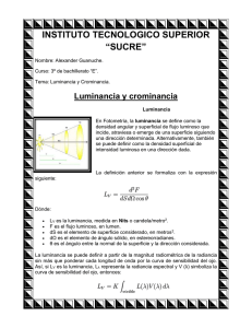 INSTITUTO TECNOLOGICO SUPERIOR “SUCRE” Luminancia y crominancia