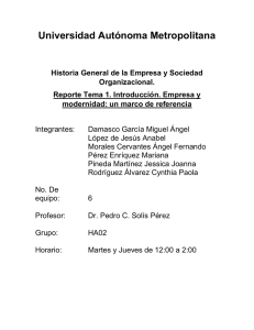 Tema 1. Introducción. Empresa y modernidad: un marco de