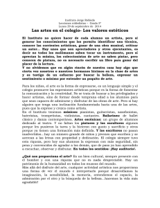 Las artes en el colegio- Los valores estéticos