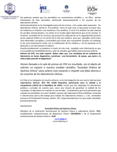 Continuar leyendo carta - Sociedad Chilena de Química Clínica