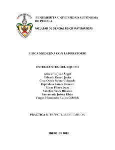 Espectro de emisión de electrones.