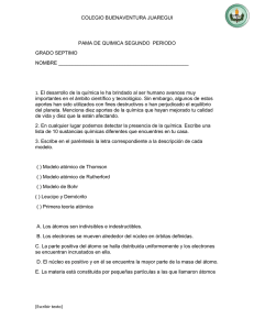 COLEGIO BUENAVENTURA JUAREGUI  PAMA DE QUIMICA SEGUNDO  PERIODO GRADO SEPTIMO