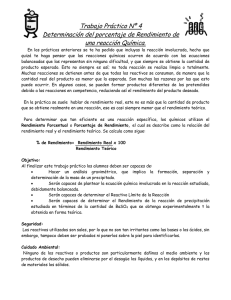 Trabajo Práctico Nº 4 Determinación del porcentaje de Rendimiento