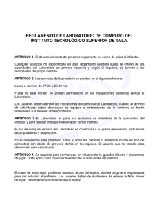 REGLAMENTO DE LABORATORIO DE CÓMPUTO DEL INSTITUTO TECNOLÓGICO SUPERIOR DE TALA.