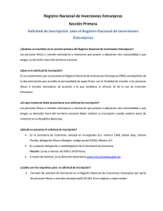Inscripción al RNIE - Secretaría de Economía