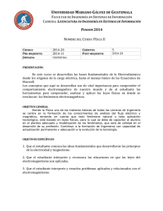 Fisica II - Contenidos Ingenieria en Sistemas y Licenciatura en