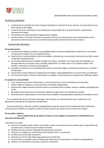 Disposiciones para los Colegios