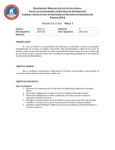Física I - Contenidos Ingenieria en Sistemas y Licenciatura en