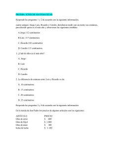PRUEBA ICFES DE MATEMATICAS Responde las preguntas 1 y 2