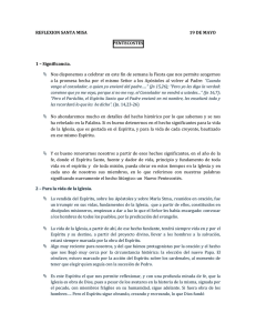 REFLEXION SANTA MISA 19 DE MAYO PENTECOSTES 1