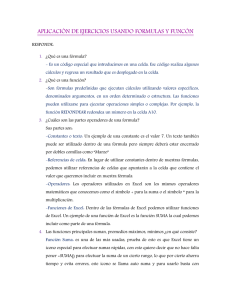 APLICACIÓN DE EJERCICIOS USANDO FORMULAS Y FUNCÓN